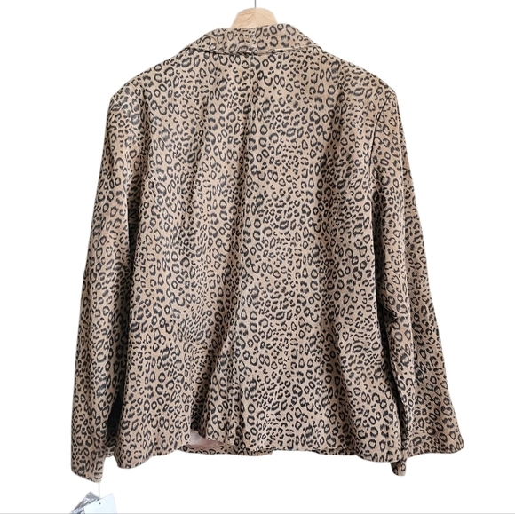 Vintage Y2k NEW Terry Lewis Genuine Leather Leopard Print Women's Jacket - Picture 2 of 6